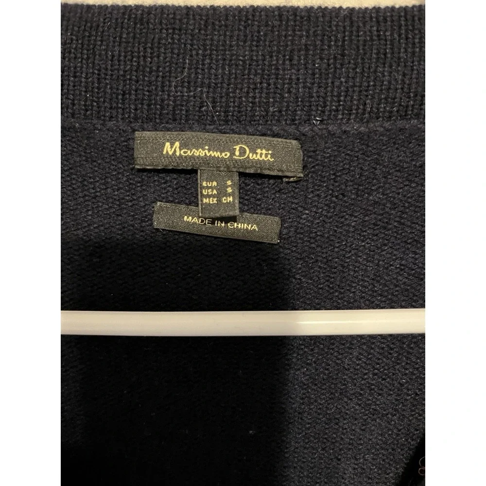 Massimo Dutti‎ Wool Cashmere Button Sweater Dress Small Blue